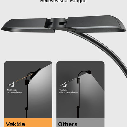 Vekkia Folding Music Stand Light - Portable 42 - Led Rechargeable, Super - Bright Clip - on Piano Lamp. Professional 5 Brightness×3 Color Temperature, for Grand Piano, Book Reading