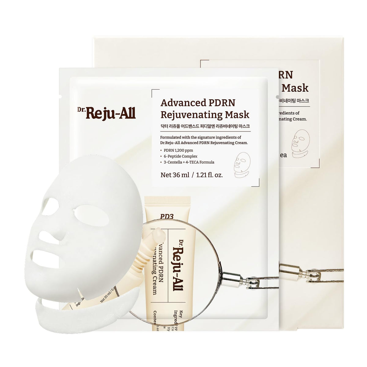 Advanced PDRN Rejuvenating Face & Neck Sheet Mask, 4 Pack