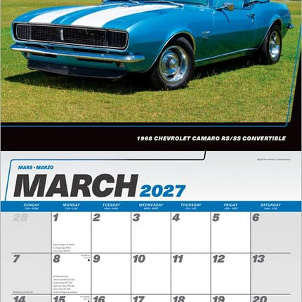 Camaro OFFICIAL | 2027 12 x 24 Inch (Hanging) Monthly Square Wall Calendar | Plastic-Free | BrownTrout | Chevrolet Motor Muscle Car