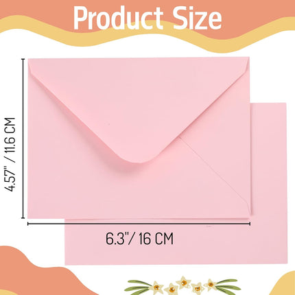 50 Count 4x6 Envelopes Pink, Contour Flap A4 Envelopes for Engagement Invites, Weddings Invitation, announcements, Baby shower, Perfect for RSVP Card 120gsm, 4.6 x 6.3 Inches