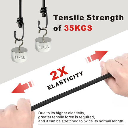 Bungee Cords with Hooks, Heavy Duty Outdoor Elastic Bungee Straps，No Odour Industrial Grade Bungee Rope for Securing Tarps, Luggage, Tents, Bikes or Garden Tidying 24inch 4Pcs (Black)