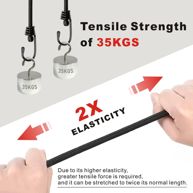 Bungee Cords with Hooks, Heavy Duty Outdoor Elastic Bungee Straps，No Odour Industrial Grade Bungee Rope - photo 2