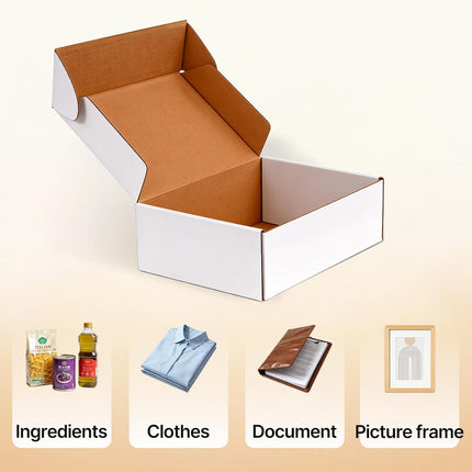 14x10x3 inches White Shipping Boxes 20 Pack，Corrugated Cardboard Gift Boxes，Mailing Boxes for Small Business Packing and Storage