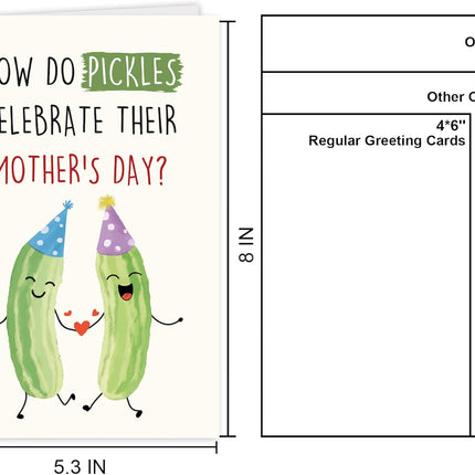Funny Pickle Pun Mother's Day Card, Humorous Mother's Day Card Gift from Daughter Son Children Bestie Husband, Mothers Day Gift for Mom Wife Best Friend