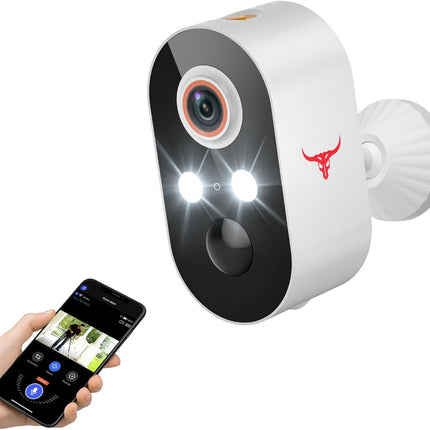 1080P Wireless Security Camera Outdoor/Indoor, Rechargeable Battery Powered, AI Detection, Color Night Vision, 2-Way Audio, Water Resistant, Wi-Fi