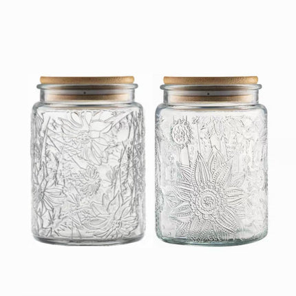 Vintage Glass Jar with Lid, 23.7oz Coffee Canister