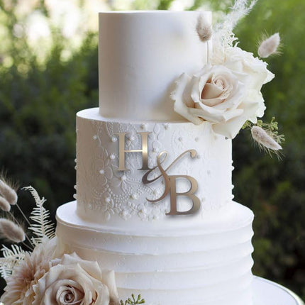 Personalized Wedding Cake Charm, Custom Monogram Side Topper - 30 colors to choose from