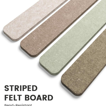 Cork Board Alternative Felt Strip Board 8-Pack, 13" x 2", Linen Dusk
