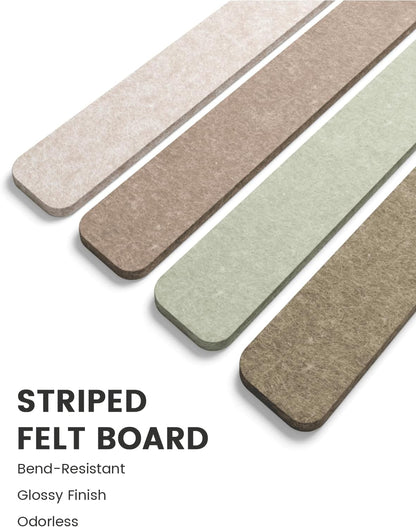 Cork Board Alternative Felt Strip Board 8-Pack, 13" x 2", Linen Dusk - photo 3