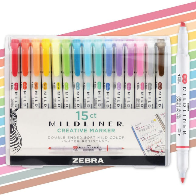 Dual-Tip Highlighter Marker Set, Broad and Fine Point Tips, No Bleed, Ideal for Bible Highlighting, Journaling, School