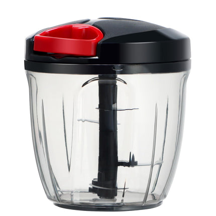 Manual Food Processor Vegetable Chopper, Portable Hand Pull String Garlic Mincer Onion Cutter for Veggies, Ginger, Fruits, Nuts, Herbs, etc., 500ml, Grey