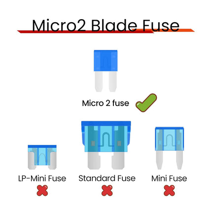 45Pcs Micro2 Car Fuse Kit, Automotive Fuses Assortment kit(2A/3A/5A/7.5A/10A/15A/20A/25A/30A), Blade Fuse for Car/RV/Truck/Boat/Marine