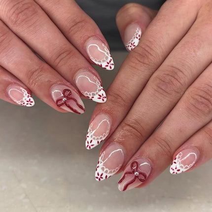 Press on Nails - Short Almond, Cute Polka Dot