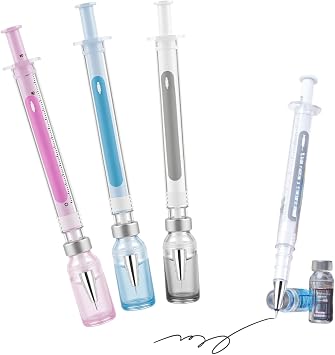 3 Pack Syringe Shaped 0.38mm Black Ink Pens