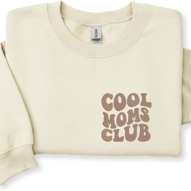 Cool Moms Club Embroidered Sweatshirt with Kids Names