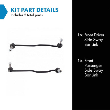 TRQ Front Driver and Passenger Side Sway Bar Link Set 2 Piece Compatible with 2015-2019 Subaru Legacy 2015-2019 Outback