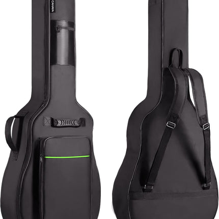 CAHAYA Acoustic Guitar Bag 0.35 In Thick Padding for 40 41 42 in Acoustic Guitars Waterproof Dual Adjustable Shoulder Strap Guitar Case Gig Bag with Back Hanger Loop, Green CY0291
