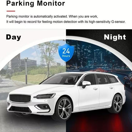 1080P HD Dash Camera with 170° Wide Angle Vehicle Cam, Car Front and Rear Inside Dashcam Car Video Recorder, Night Vision, Loop Recording, G-Sensor, 24H Parking Monitor, Loop Recording