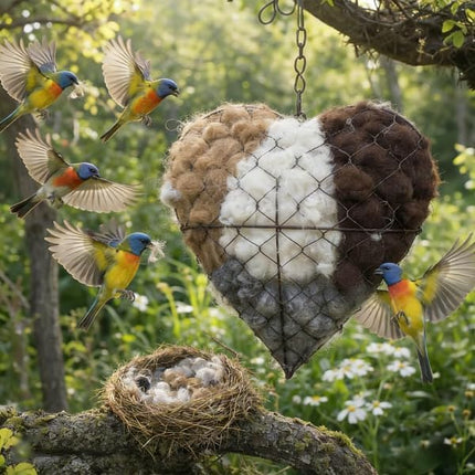 Amazon.com : Lmptao Handmade Alpaca Fiber Bird Nesting Heart, Alpaca Bird Nesting Material, Refillable Birds Haven, Winter Fowl Gifts Animal Hummingbirds Lovers Home Garden Yard : Pet Supplies