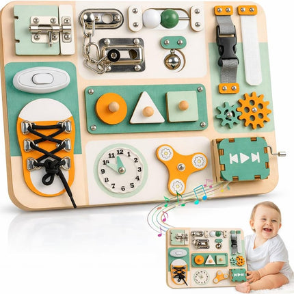 KALOTOYS Busy Board Montessori Toys for 1 2 3 Year Old - Sensory Toys for Toddlers 1-3 - Fine Motor Skills & Early Learning - Montessori Gift for Boys & Girls, Travel-Friendly & Safe