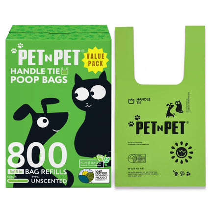 Dog Poop Bags with Handles, 200 Count, Unscented