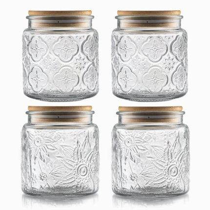 Vintage Glass Jar with Lid, 23.7oz Coffee Canister