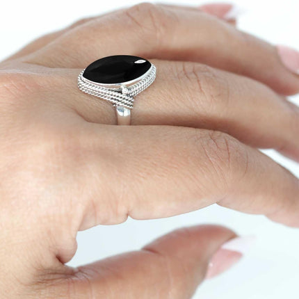 Pearl, Amber, Garnet, Moonstone Marquise Handmade Ring Genuine 925 Sterling Silver Boho Natural Gemstone Jewelry For Women