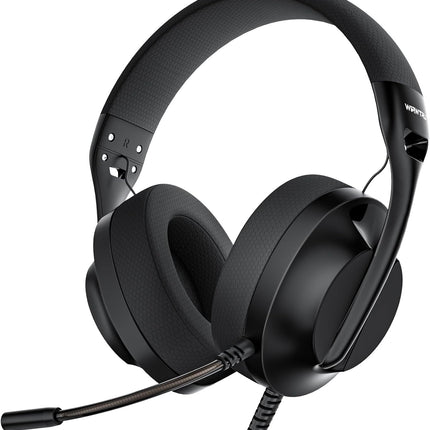 WIRWTRU S30 Gaming Headset with Microphone,198g Lightweight Design, Wired Gaming Headphones for Xbox, Xbox Series X|S, PS5, PS4, Switch, PC, Noise Cancelling Mic, Soft Earmuffs (Black)