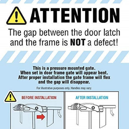Regalo Safety 29-38.5" Baby Gate for Doorways & Bottom of Stairs, Pressure Mounted Baby Gate with Door for Babies, Toddlers & Pets, Tested & Safe for 30 Years, American Designed, American Owned, White
