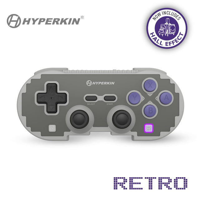 Retro Pixel Art Wireless Gaming Controller with Hall Effect Joystick, Bluetooth PC Controller with 15H Battery Life for