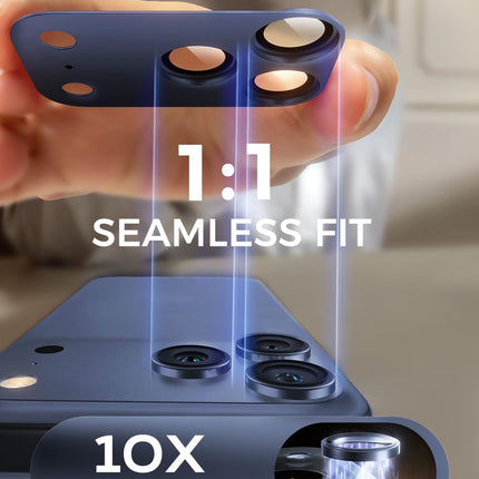 MAGIC JOHN 2 Pack Camera Lens Protector for iPhone 17 Pro Max, Full Coverage, Metal Aluminum Alloy Camera Lens Film, HD Clear, Scratch Resistant, Case-Friendly, Blue