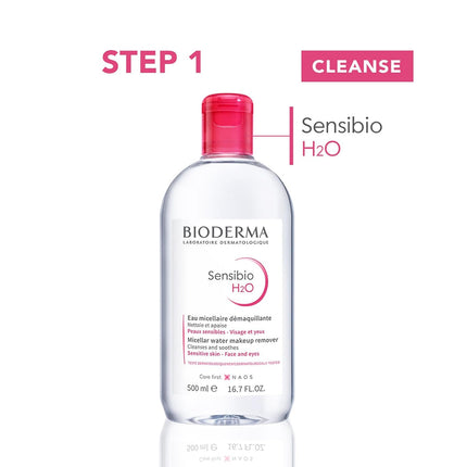 Bioderma - Sensibio - H2O Micellar Water - Makeup Remover Cleanser - Face Cleanser for Sensitive Skin