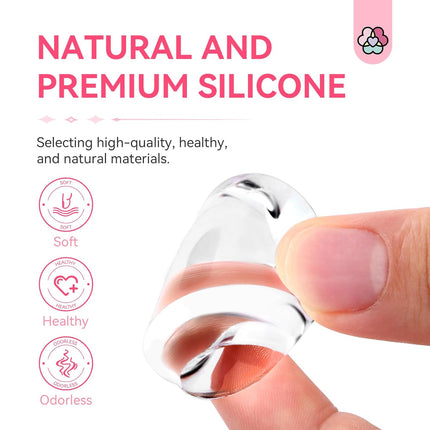 French Tip Nail Stamp: 4PCS Nail Art Stamper Kit Clear Silicone Nails Stamping Long & Short Jelly Stamper with Scrapers Nails Stamper Kit for French Manicure Home DIY Salon