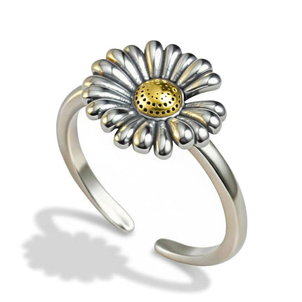 Flower Ring, Vintage Daisy Ring for Women, Adjustable April Birth Flower Ring Jewelry Gift