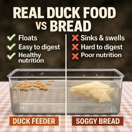 Duck Feeder Floating Duck Food Pellets for Ponds & Parks | Safe Feed for Ducks, Geese & Swans | Floats for Hours | with Niacin | Ditch the Bread, Feed the Revolution (5 lb)
