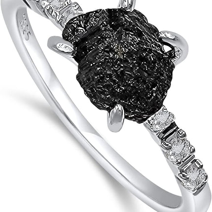 Real Raw Crystal Dainty Ring white Gold Birthstone gift for sister daughter niece Christmas birthday Uniquelan Jewelry