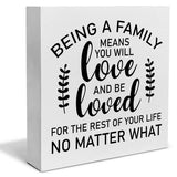 Family Quote Decorative Wooden Box Sign Being a Family Means You