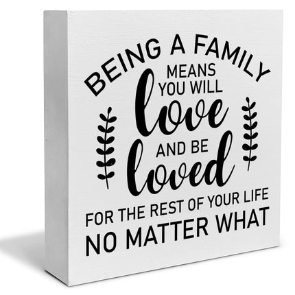 Family Quote Decorative Wooden Box Sign Being a Family Means You