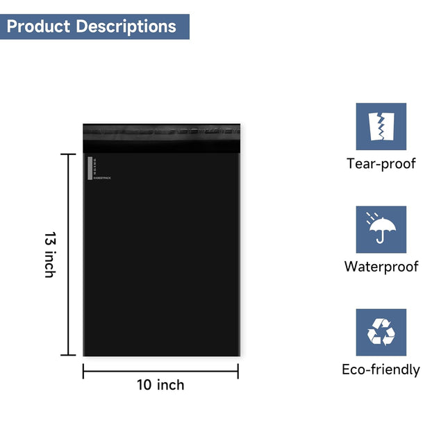 100 Large Poly Mailers 10x13 Shipping Bags for Small Business