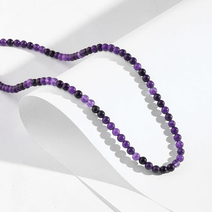 Crystal Necklaces for Women 4mm Handmade Natural Stone Choker Beaded Necklace Healing Crystal Necklace Gemstone Necklace Crystal Bead Necklace for Women