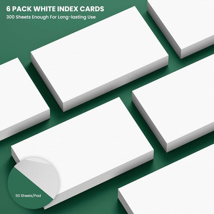 Blank Index Cards 3x5, 300 Pcs White Index Cards Blank, Double-Sided Blank Flash Cards, White Note Cards 3x5, Premium Bright Flashcards For Studying, Notecards No Lines for Office, School, and Home