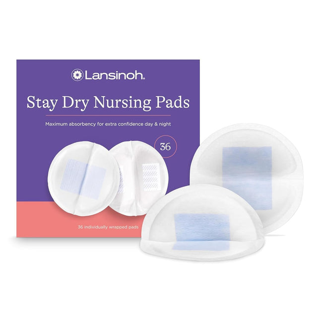 Stay Dry Disposable Nursing Pads, Soft and Super Absorbent Breast Pads, Breastfeeding Essentials for Moms, 36 Count