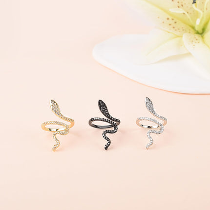 18K Snake Jewelry Rhinestone Snake Ring for Women - photo 7