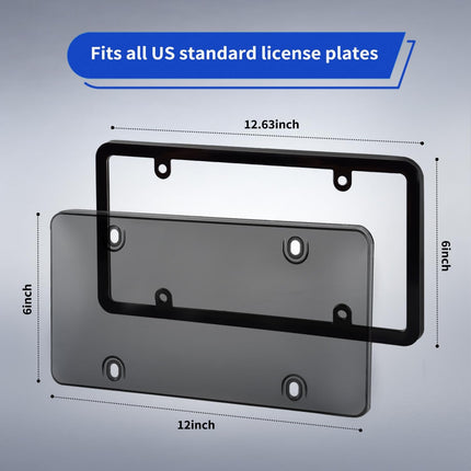 License Plate Holder & Frames, 2 Pack License Plate Protector, ABS Car Front/Rear License Plate Frame with Screws Caps, Fit Any Standard US Plates