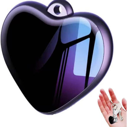 Heart Pendant Voice Recorder – 35h Hd Noise Reduction Dictation Device with 2100min Storage, One-Touch Mini Hidden Recording, Noise Reduction, Lanyard Hole, for Lectures Meetings Interviews (8GB)