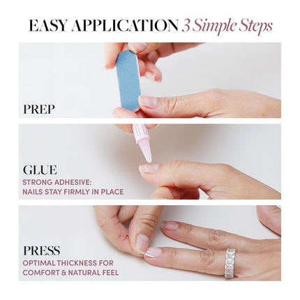 Glamnetic Press On Nails - Sugar BB Spring Nails | Super Short Fake Nails in Classic Baby Pink Tone with a Glossy Finish, Salon Quality | 15 Sizes - 30 Nail Kit with Glue