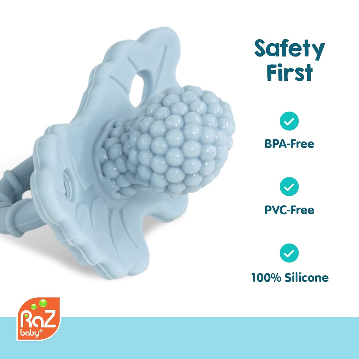 Silicone Baby Teether Toy - Soothe Babies Sore Gums - Infant Teething Toy - Hands Free Design - BPA Free - photo 4