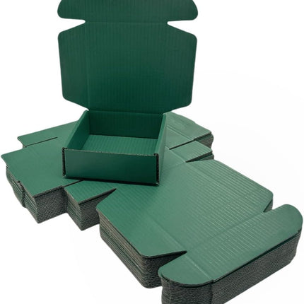 50 Pcs 6.3 x 6 x 1.6 inches Shipping Boxes for Small Business Cardboard Corrugated Mailer Boxes for Shipping Packaging Holidays Craft Gifts Giving Products (Hunter Green)