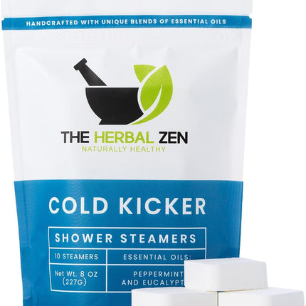Cold Kicker Shower Steamers Aromatherapy for Relief - USA Made - Peppermint & Eucalyptus Shower Bomb Tablets - Mothers Day Gift for Mom - Soothing Natural Essential Oils (10 Pack)