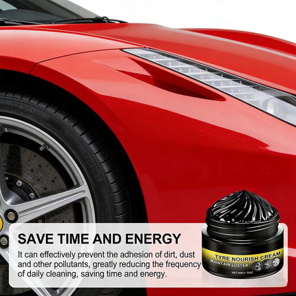 New 2026 Car Tire Ceramic - Powerful Wheel Cleaning Refurbish Wax, Tyre Nourish Cream, Tire Wax for Ultimate Wheel Protection, Restores Black Gloss, Blocks UV (3Pcs)
